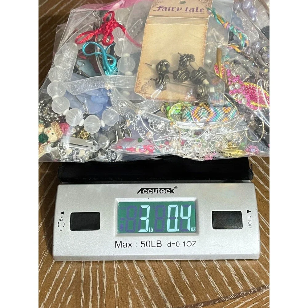 Vintage - Now Repurpose Jewelry Lot Beads Rhinestone Harvest Junk Drawer Box 3lb